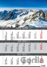 Tříměsíční kalendář Hory 2025 - nástěnný kalendář