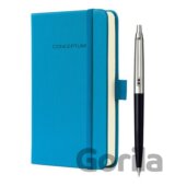 Zápisník CONCEPTUM® design – stredná modrá + pero značky Inoxcrom
