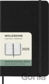 Moleskine – 12-mesačný týždenný horizontálny diár 2025 - čierny