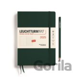 Leuchtturm1917 Weekly Planner & Notebook Medium (A5) 2025 Forest Green - tečkovaný