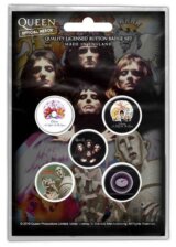 Set 5 odznakov - odznaků Queen: Early Albums (průměr 2,5 cm)