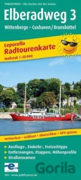 Labská cyklostezka 3, Wittenberge-Cuxhaven 1:50 000 / cyklistická mapa