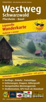 Westweg Černý les, Pforzheim-Basilej 1:50 000 / turistická mapa