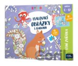 Maľovacie obrázky s farbami - Lesné zvieratká - Kvído