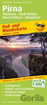 Pirna, Heidenau-Stadt Wehlen-Rathen-Königstein 1:25 000 / cyklistická a turistická mapa