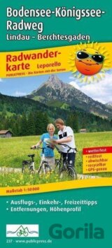 Bodamské jezero-Königssee, Lindau-Berchtesgaden 1:50 000 / cyklistická mapa
