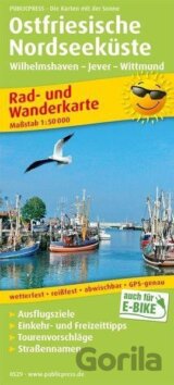 Východofríské pobřeží Severního moře, Wilhelmshaven-Jever-Wittmund 1:50 000 / cyklistická a turistická mapa