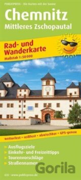 Chemnitz, střední Zschopautal 1:50 000 / cyklistická a turistická mapa