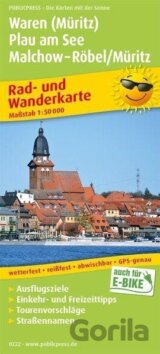 Waren (Müritz)-Plau am See-Malchow-Röbel/Müritz 1:50 000 / cyklistická a turistická mapa