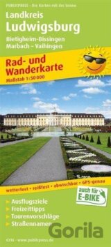 Landkreis Ludwigsburg, Bietigheim-Bissingen, Marbach-Vaihingen 1:50 000 / cyklistická a turistická mapa