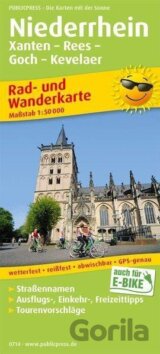 Dolní Rýn, Xanten-Rees-Goch-Kevelaer 1:50 000 / cyklistická a turistická mapa