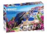 Santorini s květinami, Řecko