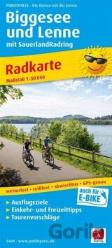 Biggesee a Lenne se SauerlandRadring 1:50 000 / cyklistická mapa