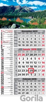 Štandard kombinovaný 3-mesačný kalendár 2018 s motívom hôr a plesom