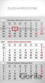 Štandard šedý 3mesačný - nástenný kalendár 2017