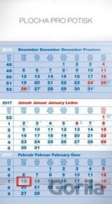 Štandard modrý 3mesačný - nástenný kalendár 2017