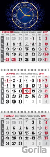 Klasik 3-mesačný kalendár 2018 s hodinami
