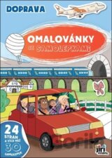 Omalovánky A4 se samolepkami Doprava