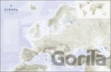 Evropa cestovatelská mapa na desce