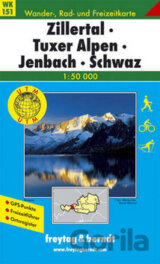 151 Zillertal, Tuxer Alpen, Jenbach, Schwaz 1:50 000