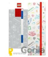 LEGO Zápisník A5 s modrým perom - biely, červená doštička 4x4