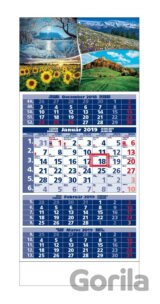 Štandard 4-mesačný kalendár 2019 s motívmi štyroch ročných období