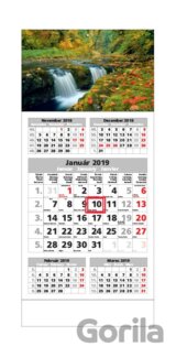 Štandard 5-mesačný kalendár 2019 s motívom vodopádu