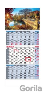 Štandard 3-mesačný kalendár extra 2019 s motívom jazera s mostom