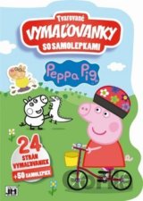 Tvarované vymaľovanky so samolepkami:  Peppa Pig
