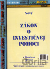 Nový Zákon o investičnej pomoci