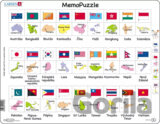 MemoPuzzle: Vlajky Ázia a Austrália - Pexeso puzzle GP7