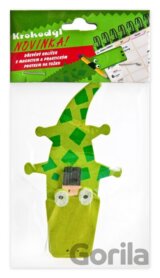 Krokodýl - dřevěný kolíček s magnetem a poutkem na tužku