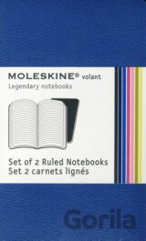 Moleskine - sada 2 vreckových linajkových zápisníkov Volant (mäkká väzba) - tmavo modré