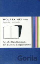 Moleskine - sada 2 vreckových čistých zápisníkov Volant (mäkká väzba) - tmavo modré