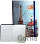 Zápisník s gumičkou 178x126 mm Paříž s Eifelovkou F