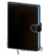 Zápisník Flip M linkovaný černo/modrý