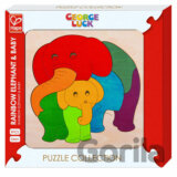Vkladacie puzzle Dúhoví sloníci