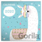 Poznámkový nástěnný kalendář Calendar 2020 (Šťastné lamy)