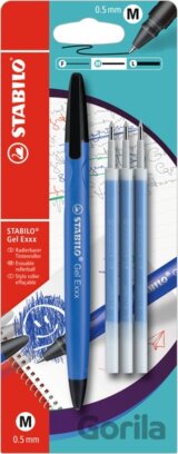 STABILO Gel Exxx 1 ks Blister modrý s 3 ks náplní ( gumovacie pero )