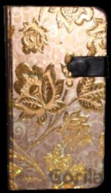 Zápisník s magnetickým klipem 85x160 mm zlaté květy