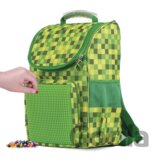 Školská taška kockovaná zelená 21 l