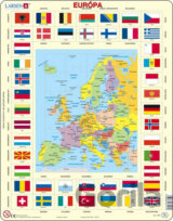 Puzzle MAXI - Mapa Evropy + vlajky/70 dílků