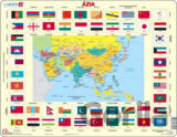 Puzzle MAXI - Mapa ASIE + vlajky/70 dílků