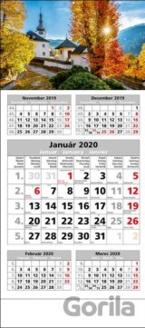 Štandard 5-mesačný sivý nástenný kalendár 2020 s motívom historického mesta