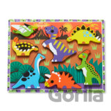 Dinosaurus - drevené kusové puzzle
