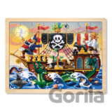 Pirátske dobrodružstvo - drevená stavebnica puzzle