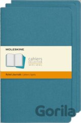 Moleskine – sada 3 stredných linajkovaných zápisníkov Cahiers – modrá