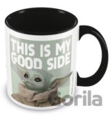 Čierny keramický hrnček Star Wars The Mandalorian: Good Side - mladý Yoda