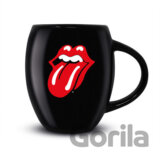 Čierný keramický oválny hrnčekThe Rolling Stones: Lips - Jazyk