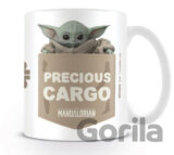 Biely keramický hrnček Star Wars - The Mandalorian: Precious Cargo - mladý Yoda